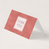Zilveren en rode Chevron Strepen Dank u Kaart (Voorkant)