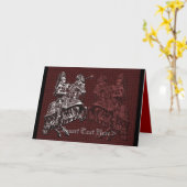 Zilveren en Rode Middeleeuwse Ridders Wenskaart Kaart (Gele Bloem)