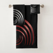 Zilveren en rode symbolen snijcirkels bad handdoek (Insitu)