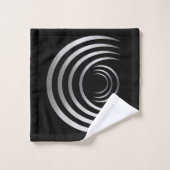 Zilveren en rode symbolen snijcirkels bad handdoek (Wasdoekje)