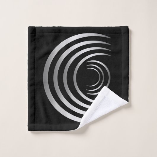 Zilveren en rode symbolen snijcirkels bad handdoek (Wasdoekje)