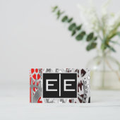 Zilveren en Rode Technische Tandwielen Visitekaartje (Staand voorkant)