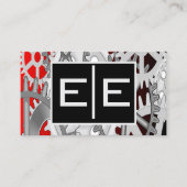 Zilveren en Rode Technische Tandwielen Visitekaartje (Voorkant)