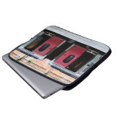 Zilveren en rode trein laptop sleeve (Voorkant onderkant)