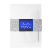 Zilveren en Royal Blue Wedding Uitnodigingen Wikkel (Voorkant Voorbeeld)