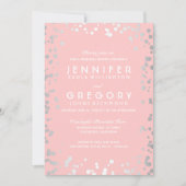 Zilveren en roze Confetti repetitiediner Kaart (Voorkant)