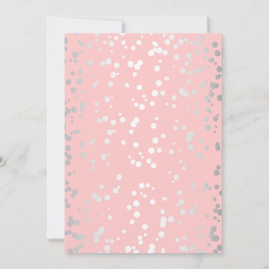 Zilveren en roze Confetti  repetitiediner Kaart (Achterkant)