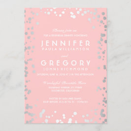 Zilveren en roze Confetti  repetitiediner Kaart