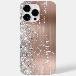 Zilveren en Roze Gouden Glitter Glam Handtekening Case-Mate iPhone 14 Pro Max Hoesje