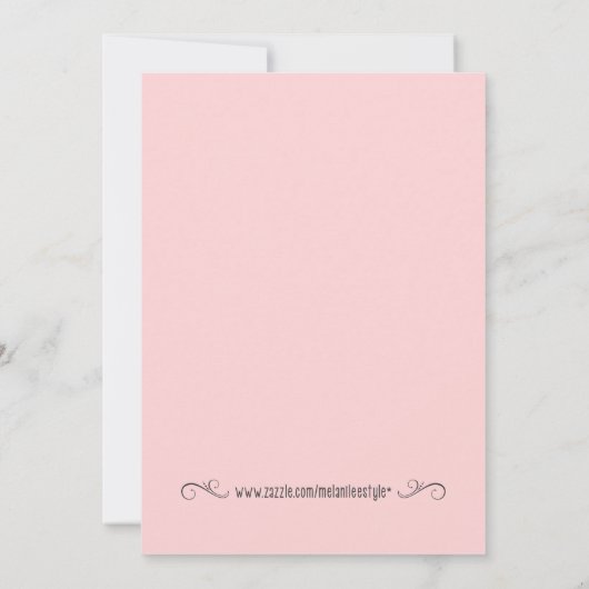 Zilveren en roze Waterverf verjaardagsuitnodiging Kaart (Achterkant)