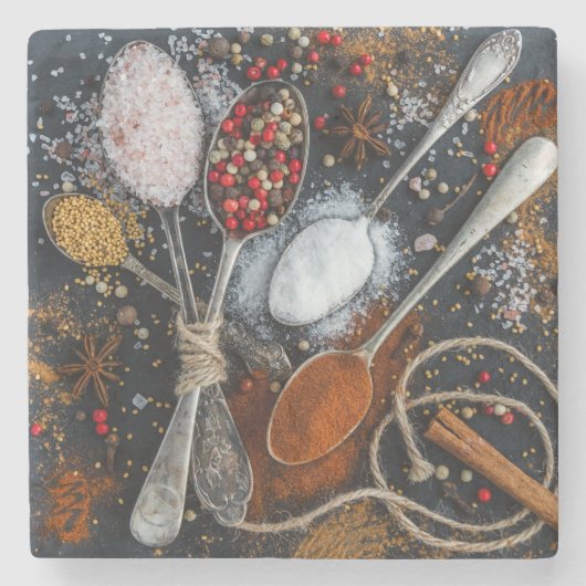 Zilveren en specerijen stenen onderzetter (Voorkant)