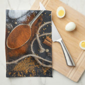 Zilveren en specerijen theedoek (Quarter Fold)