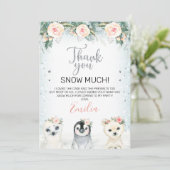 Zilveren en winterdieren Dag Dank je wel Kaart (Staand voorkant)