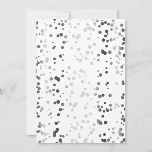 Zilveren en witte Confetti  repetitiediner Kaart (Achterkant)