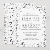 Zilveren en witte Confetti  repetitiediner Kaart (Voorkant / Achterkant)