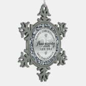 Zilveren en witte diamanten 25e Jubileum Tin Sneeuwvlok Ornament (Links)