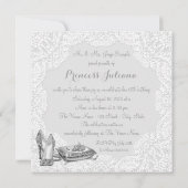 Zilveren en witte prinses Quinceanera Kaart (Achterkant)