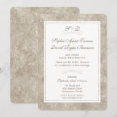 Zilveren en witte rand trouwavondreceptie kaart (Voorkant / Achterkant)