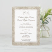 Zilveren en witte rand trouwavondreceptie kaart (Staand voorkant)