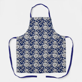 Zilveren en Witte Rozen Schort
