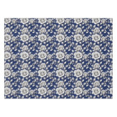 Zilveren en Witte Rozen Tafelkleed (Voorkant (Horizontaal))