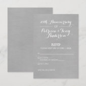 Zilveren en Witte RSVP Huwelijksjubileum (Voorkant / Achterkant)