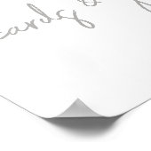 Zilveren en Witte Script Kaarten en Cadeaus Bord Poster (Hoek)