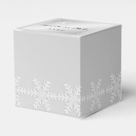 Zilveren en witte sneeuwvlok Winter Favor Box Bedankdoosjes