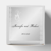 Zilveren en witte sneeuwvlok Winter Favor Box Bedankdoosjes (Bovenkant)