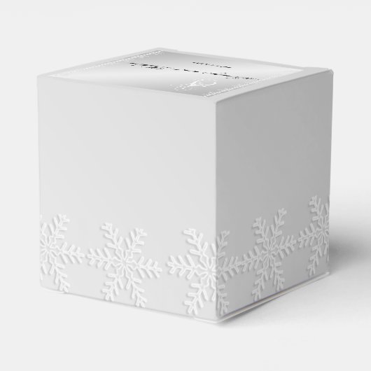 Zilveren en witte sneeuwvlok Winter Favor Box Bedankdoosjes (Achterkant)