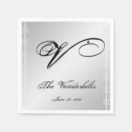 Zilveren en witte sneeuwvlok Winter servetten