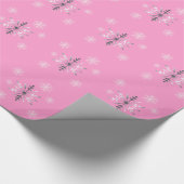 Zilveren en witte sneeuwvlokken cadeaupapier (Hoek)