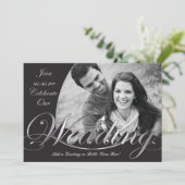 Zilveren en zwarte bruiloft kaart (Staand voorkant)