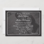 Zilveren en zwarte bruiloft kaart (Achterkant)