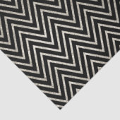 Zilveren en zwarte Chevron strepen Tissuepapier (Detail)