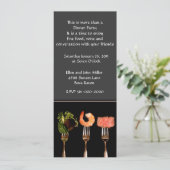Zilveren en Zwarte Dinner Party Uitnodiging (Staand voorkant)