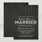 Zilveren en zwarte glitters feestelijke ontvangst kaart (Voorkant / Achterkant)