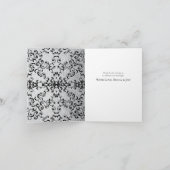 Zilveren en zwarte gotische bruiloft bedankkaart (Binnen)