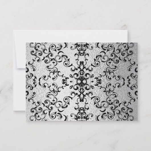 Zilveren en zwarte gotische bruiloft kaart (Achterkant)