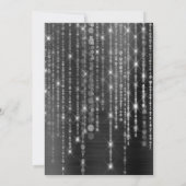 Zilveren en zwarte sparkle bruiloft kaart (Achterkant)