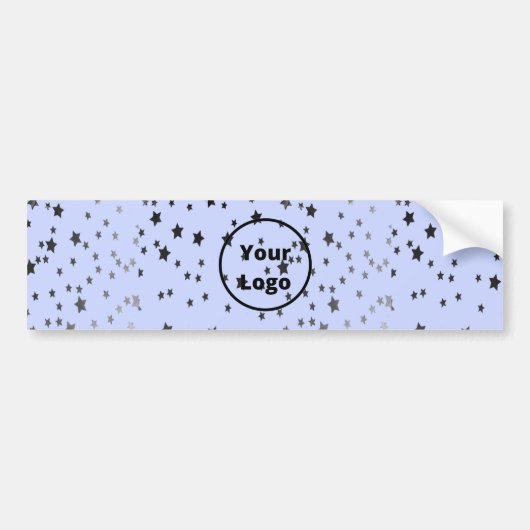 Zilveren en zwarte sterren op blauw bumpersticker (Voorkant)