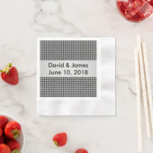 Zilveren en zwarte visgraat bruiloft servetten (Insitu)