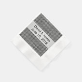 Zilveren en zwarte visgraat bruiloft servetten (Hoek)