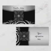 Zilveren en zwarte Zebra Visitekaartjes (Voorkant / Achterkant)