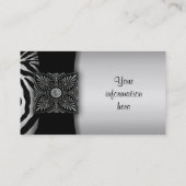 Zilveren en zwarte Zebra Visitekaartjes (Achterkant)