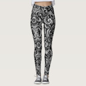 Zilveren Energie wervelt Leggings (Voorkant)
