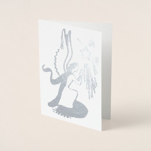 zilveren engel folie kaarten (Voorkant)