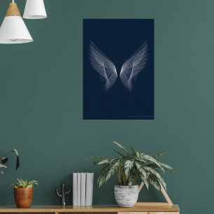 Zilveren engelenvleugels Kunstprint Hemels donke Poster
