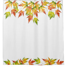 Zilveren esdoorn op een douchegordijn