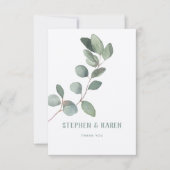Zilveren Eucalyptus Elegante Trouwbedankkaart Bedankkaart (Voorkant)